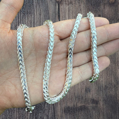 925 Sterling Silver 6mm Box Franco Chain Necklace