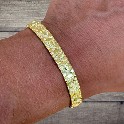 Bracelet à maillons pépites personnalisé en argent sterling 925 de 8 mm 