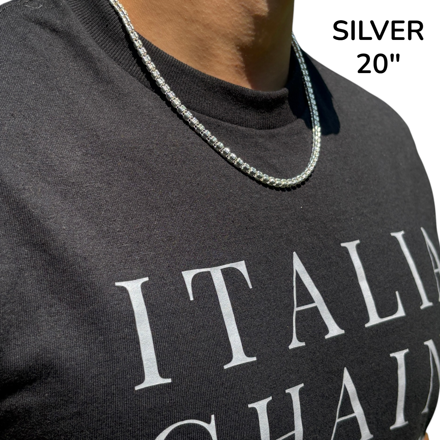 925 Sterling Silver 4-Link Ice Chain Necklace