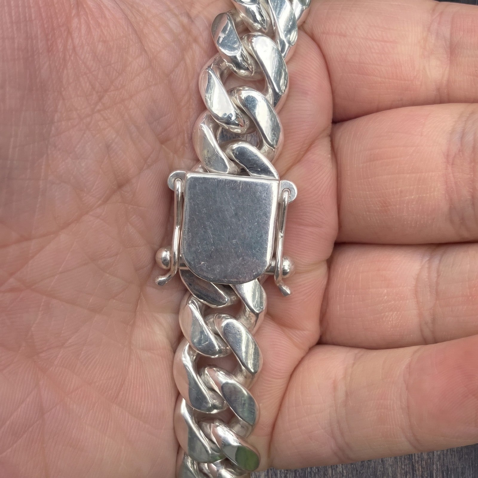 18mm Miami Cuban Chain Necklace - Real Solid 999 Fine Silver HANDMADE IN ITALY