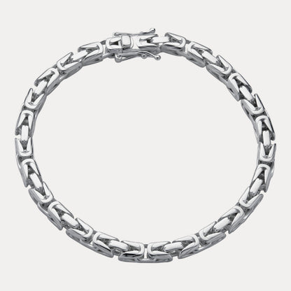 925 Sterling Silver 5mm Byzantine W. Box Clasp Bracelet