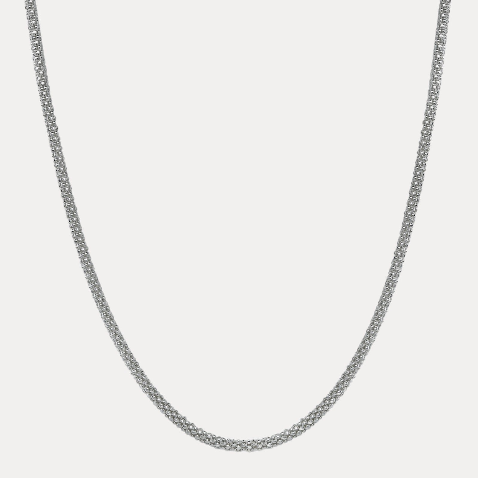 925 Sterling Silver 4mm Popcorn Ice Link Chain Necklace – ITALIA Chains