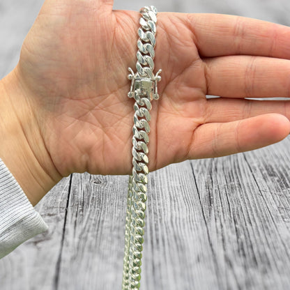 999 Fine Silver 10mm Miami Cuban Chain Necklace