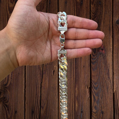 Collar de cadena doble de 16 mm en plata de ley 925