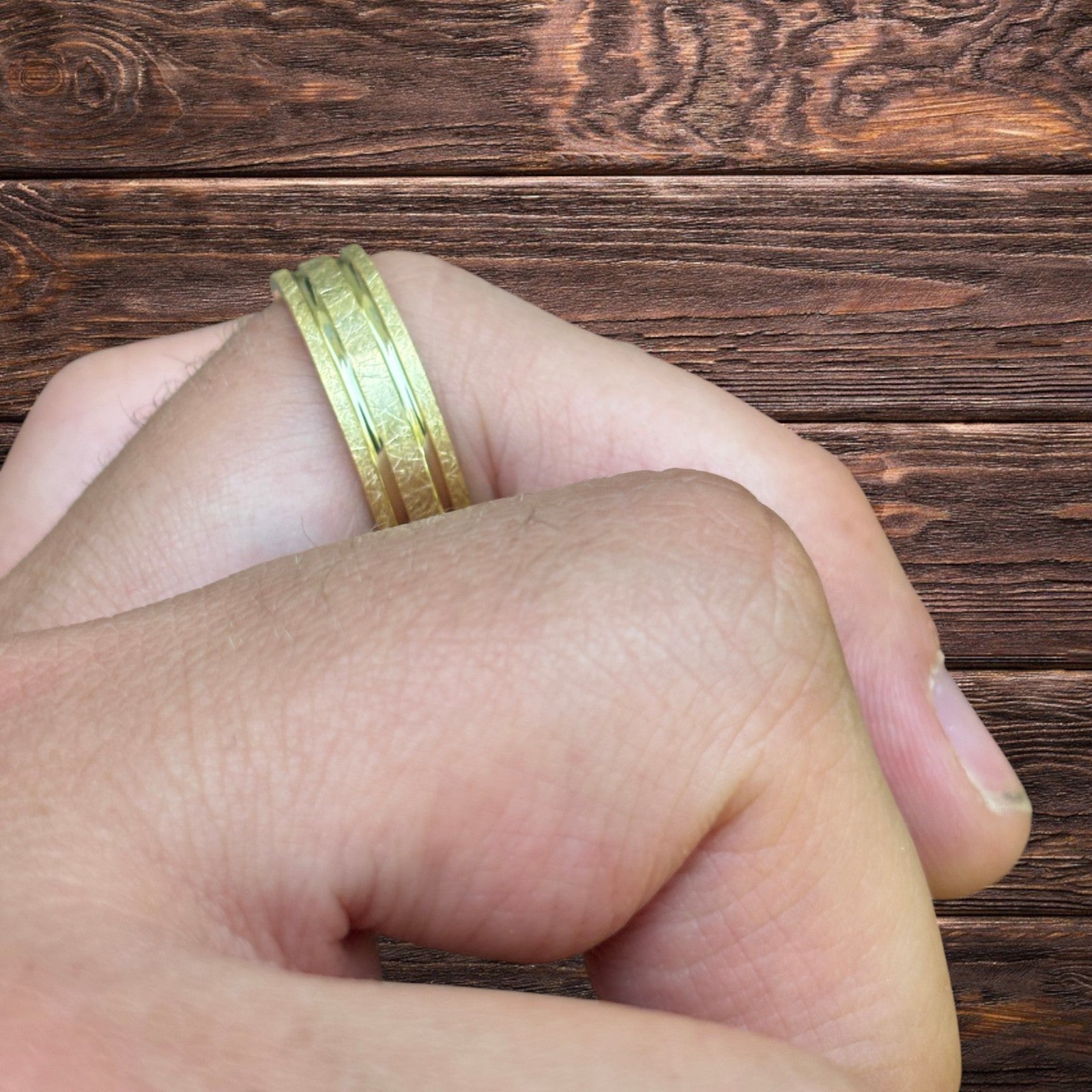 925 Sterling Silver Classic Scraped Wedding Band Ring