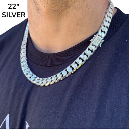925 Sterling Silver 12mm Modern Miami Cuban Chain Necklace