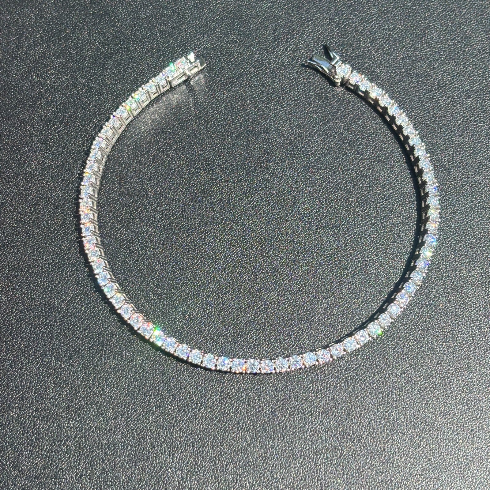 925 Sterling Silver 3mm Tennis Bracelet - CZ Or Moissanite