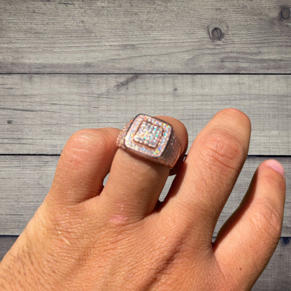 925 Sterling Silver Moissanite Square Ring