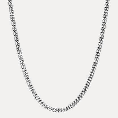 Collier en argent sterling 925 avec chaîne cubaine Miami taille diamant de 7 mm