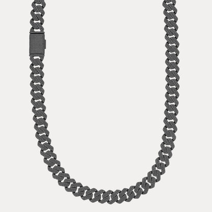 925 Sterling Silver 12mm Moissanite Miami Cuban Prong Chain Necklace
