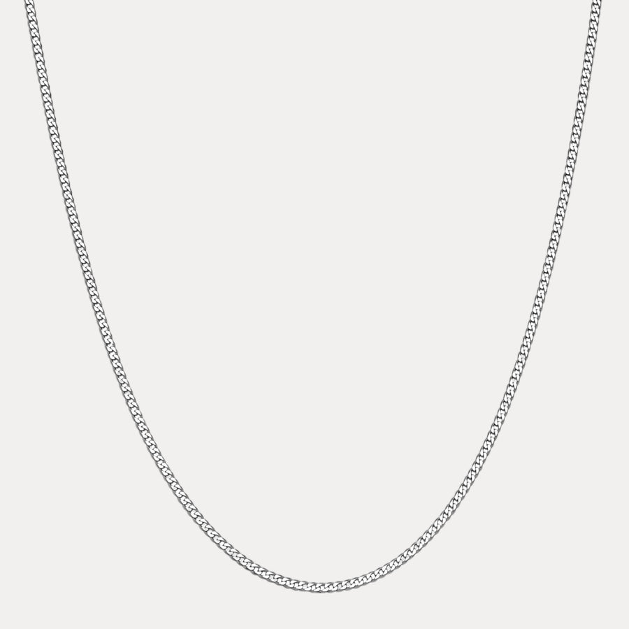 Mens Silver Curb Chain - 925 Sterling Silver Men's Curb Chain Necklaces ...