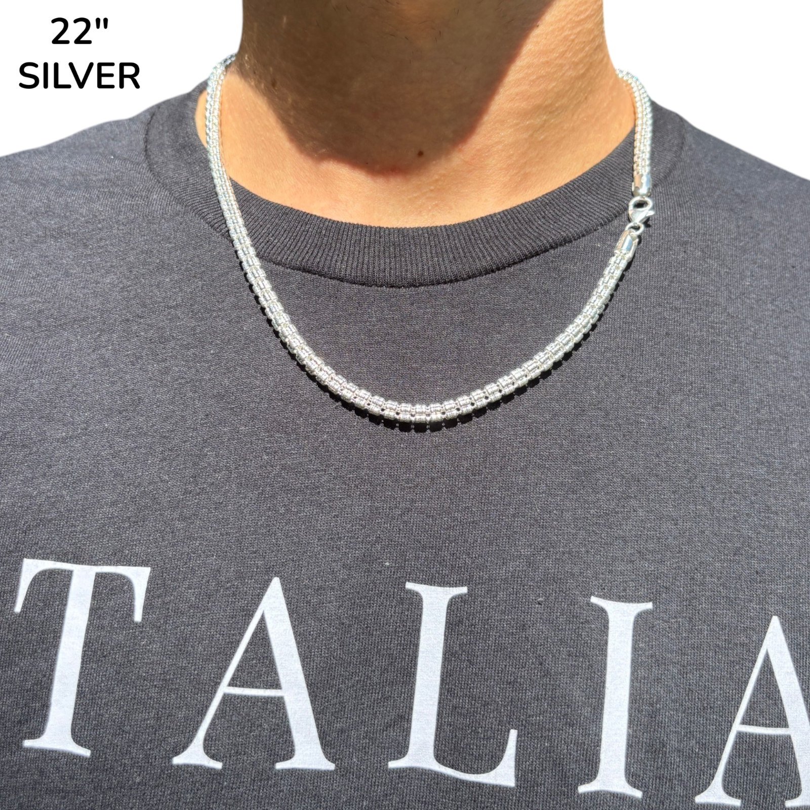 925 Sterling Silver 5-Link Ice Chain Necklace