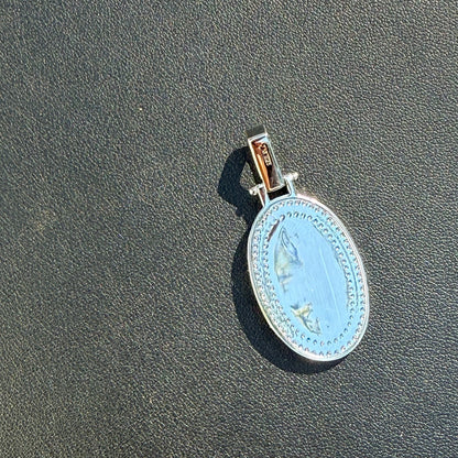 925 Sterling Silver Jesus Medallion Pendant With Moissanite