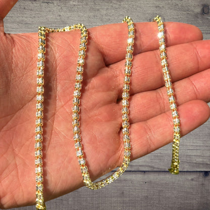 925 Sterling Silver 3-Link Ice Chain Necklace