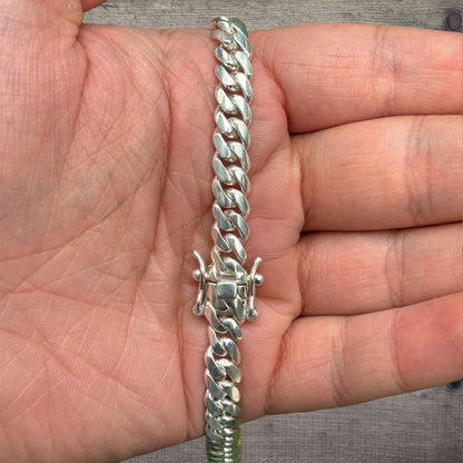 999 Fine Silver 8mm Miami Cuban Chain Necklace