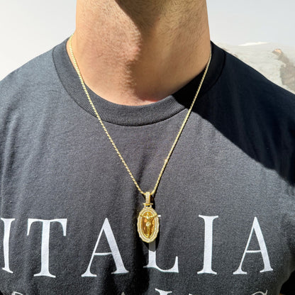 925 Sterling Silver Jesus Medallion Pendant With Moissanite