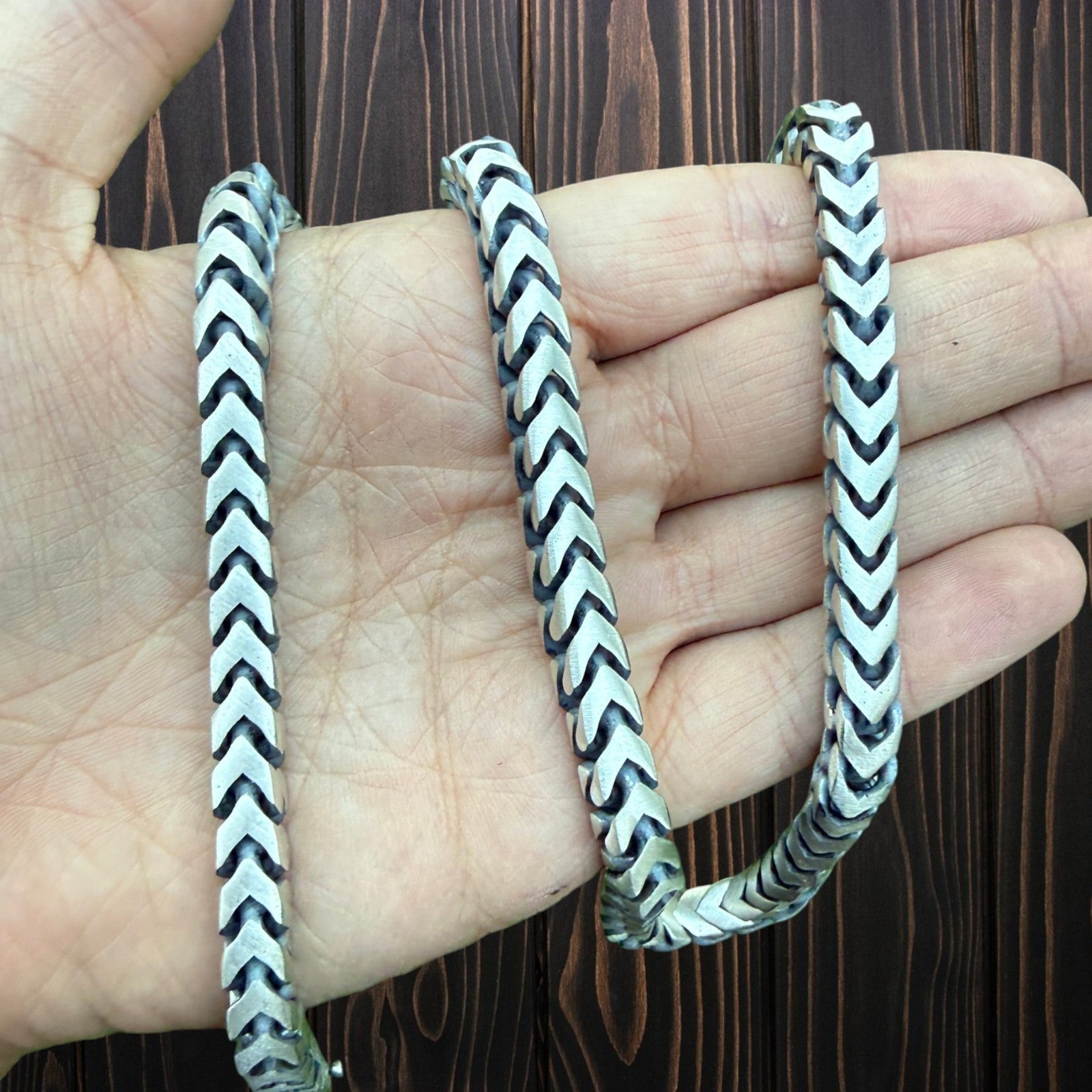 925 Sterling Silver 8mm Box Franco Chain Necklace