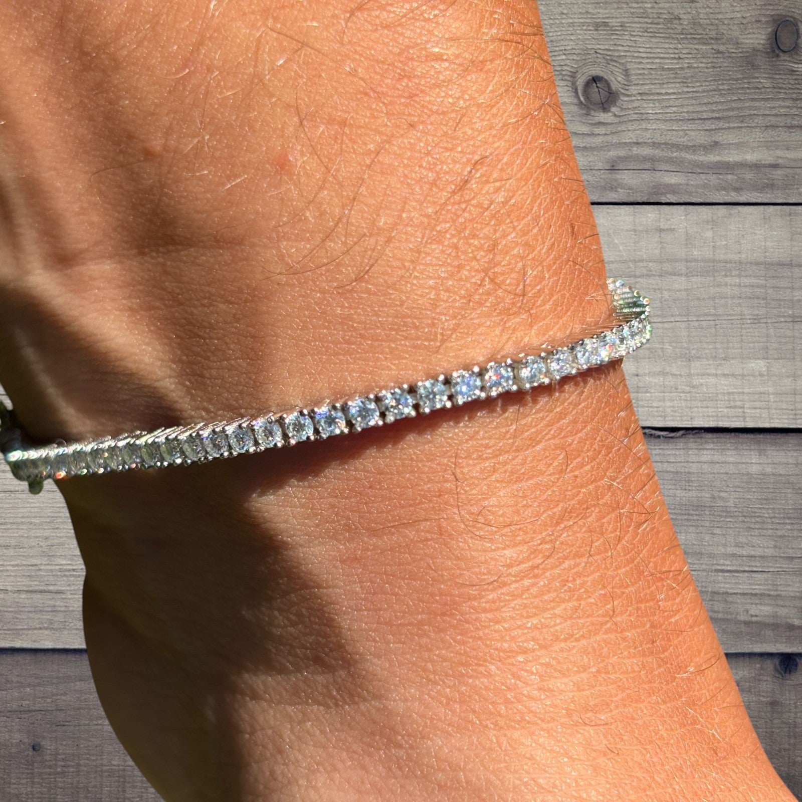 925 Sterling Silver 2mm Tennis Bracelet - CZ Or Moissanite