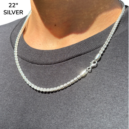 925 Sterling Silver 3-Link Ice Chain Necklace