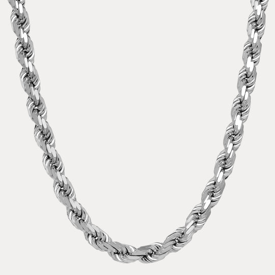 925 Mens Sterling Silver Rope Chain - Silver Rope Chain Necklace For ...