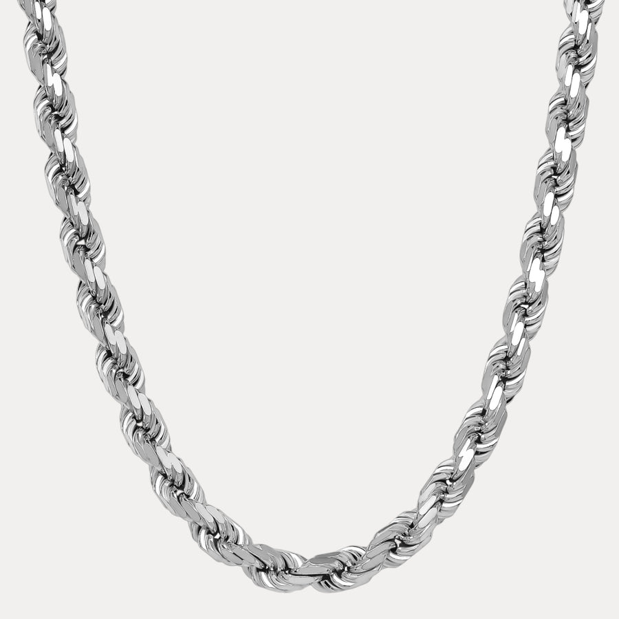 925 Mens Sterling Silver Rope Chain - Silver Rope Chain Necklace For ...
