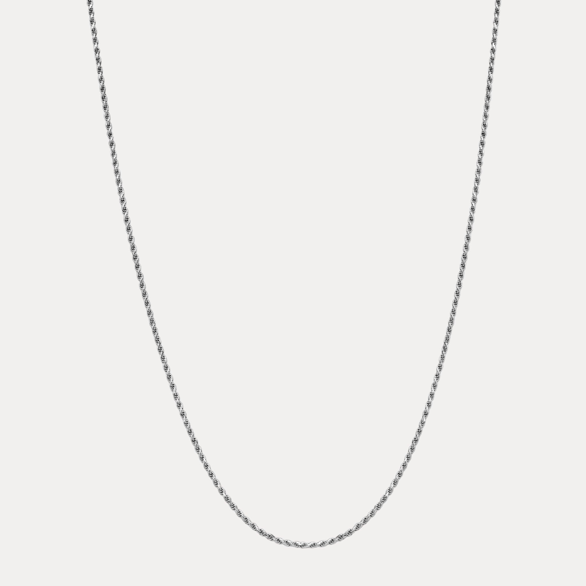 925 Sterling Silver 3mm Diamond Cut Rope Chain Necklace