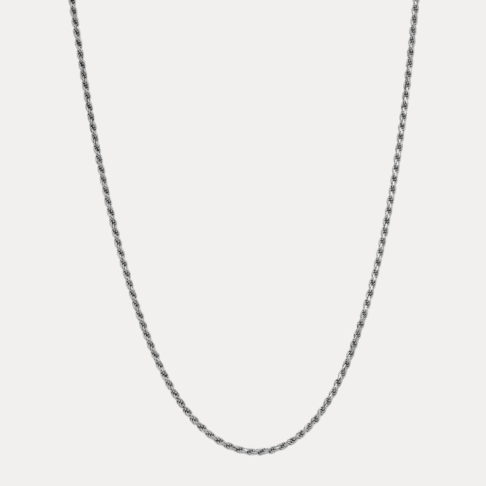 4mm Sterling Silver Diamond Cut Rope Chain Necklace – ITALIA Chains