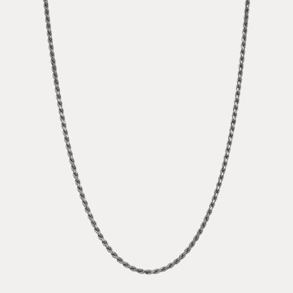 925 Sterling Silver 5mm Diamond Cut Rope Chain Necklace