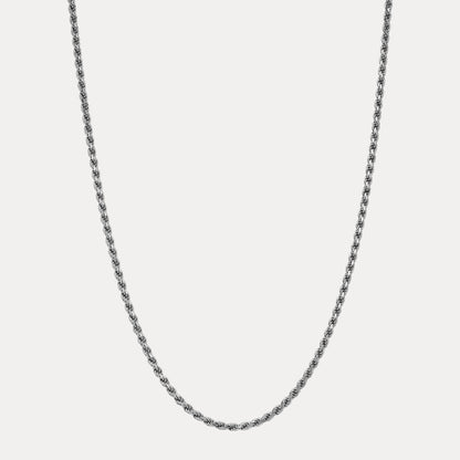 925 Sterling Silver 5mm Diamond Cut Rope Chain Necklace