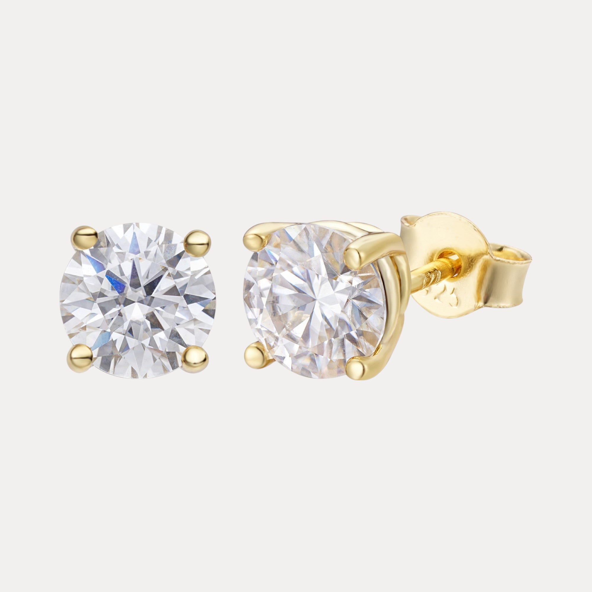 925 Sterling Silver 5mm Moissanite Earrings 1ct TW Studs