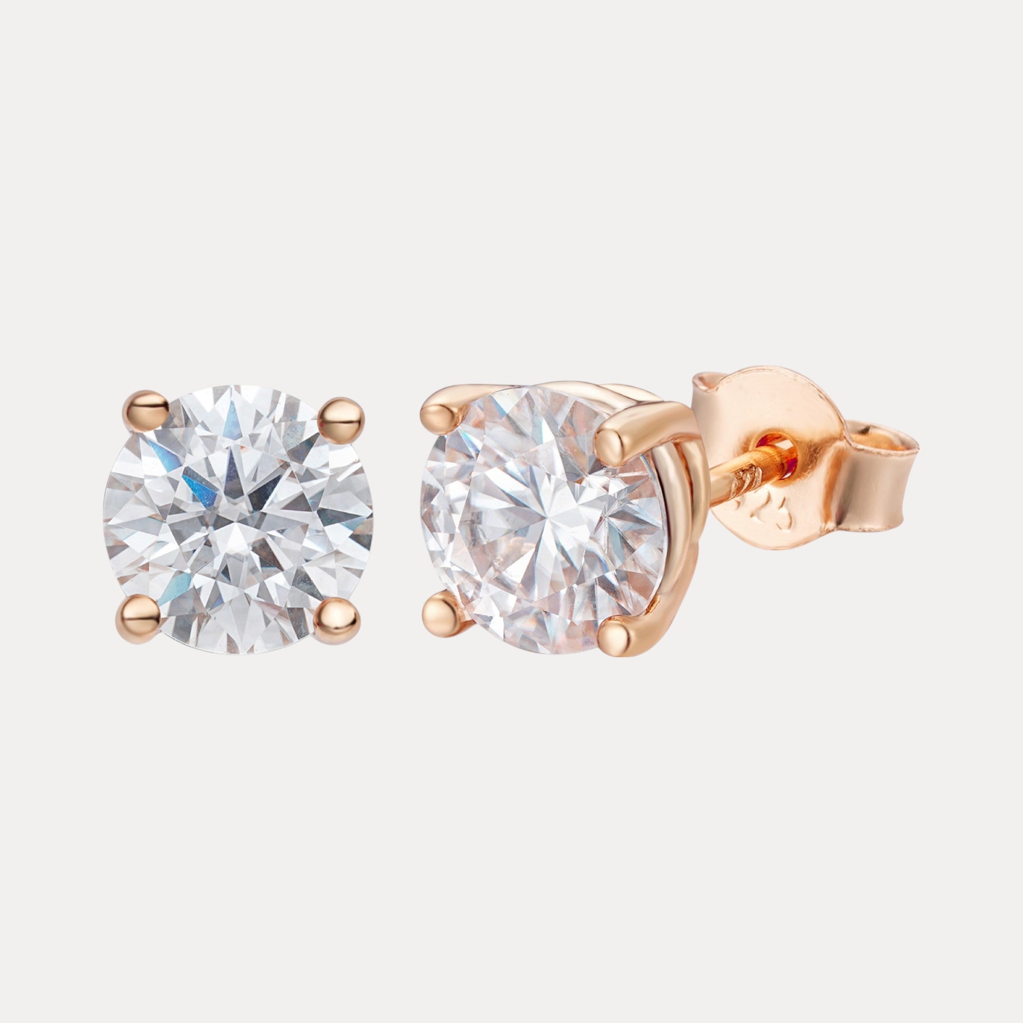 925 Sterling Silver 5mm Moissanite Earrings 1ct TW Studs