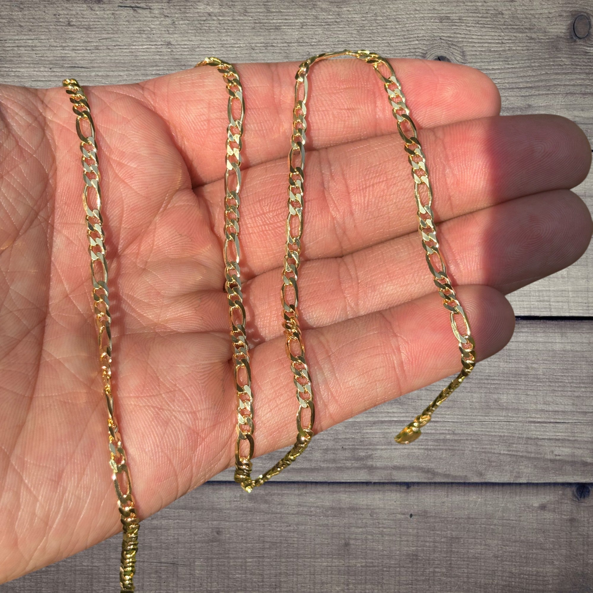 925 Sterling Silver 3mm Figaro Chain Necklace