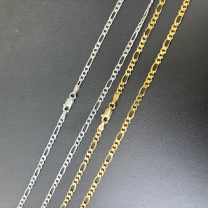 925 Sterling Silver 3mm Figaro Chain Necklace