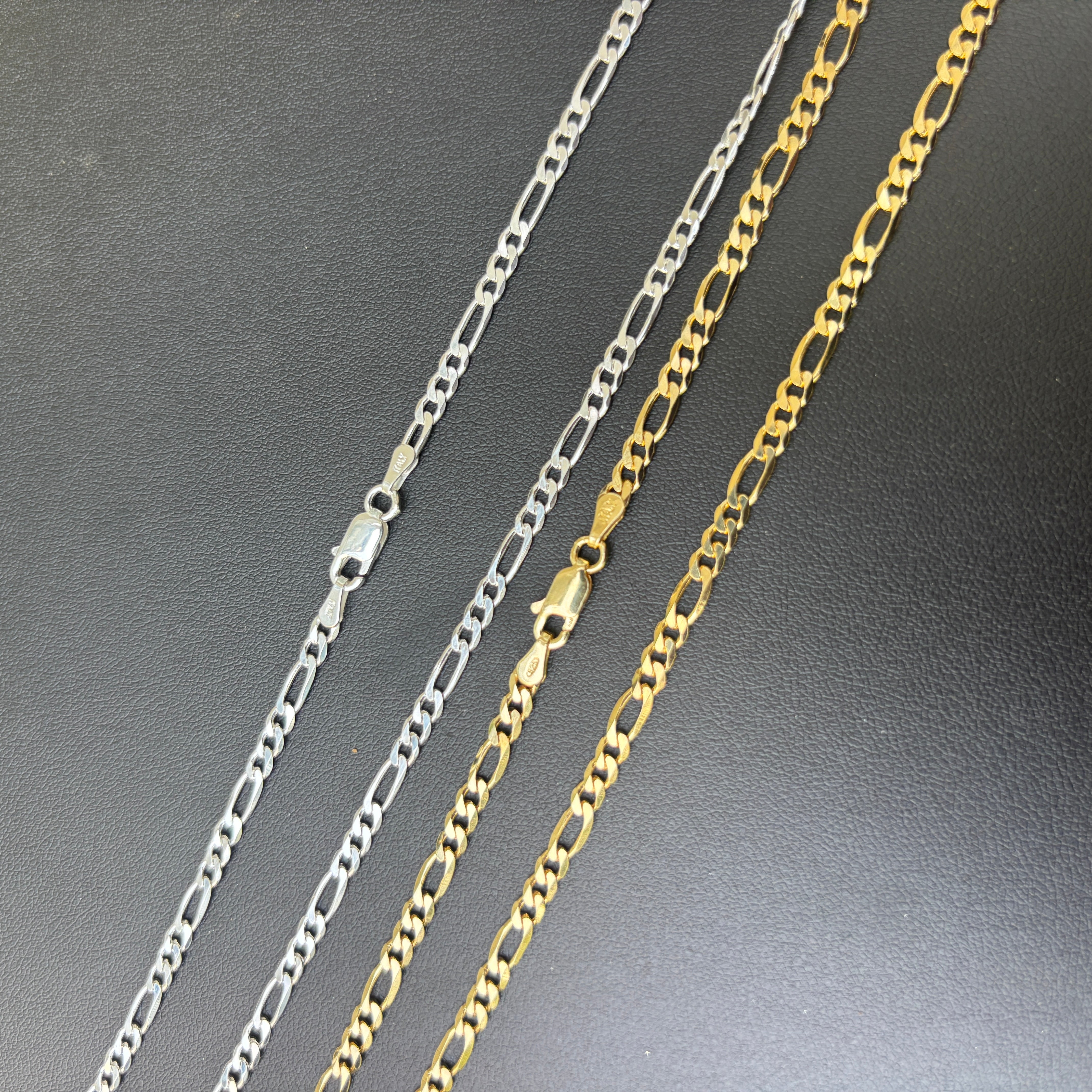 925 Sterling Silver 3mm Figaro Chain Necklace