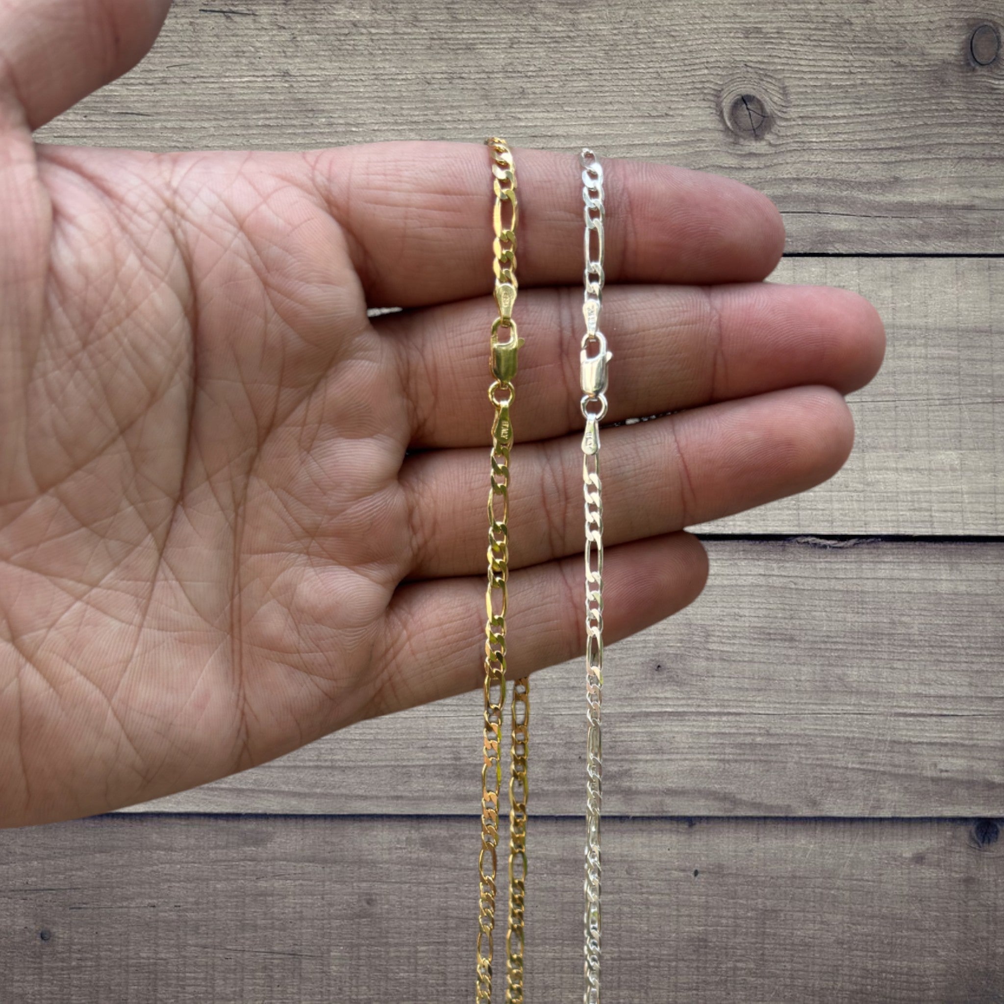 925 Sterling Silver 3mm Figaro Chain Necklace