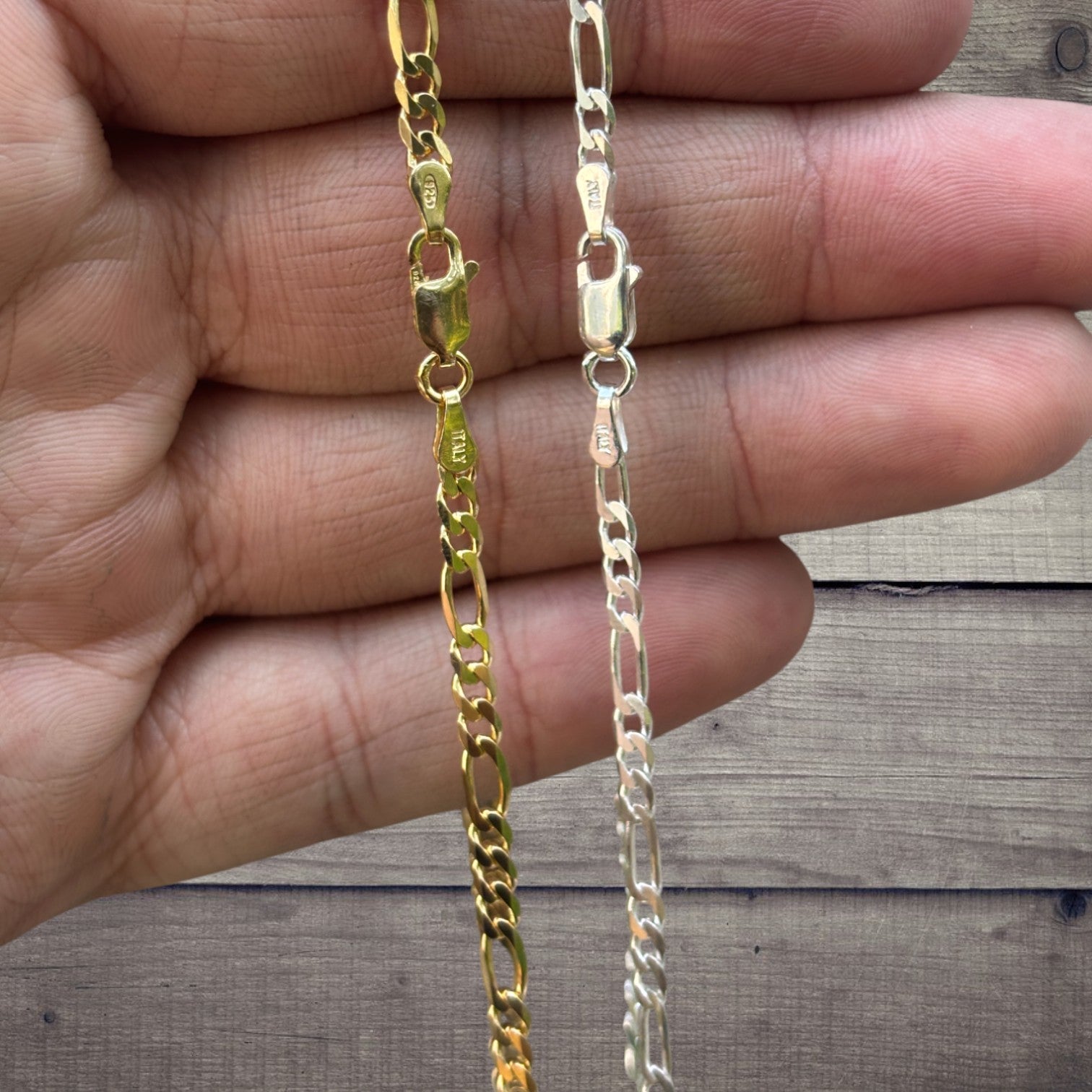 925 Sterling Silver 3mm Figaro Chain Necklace