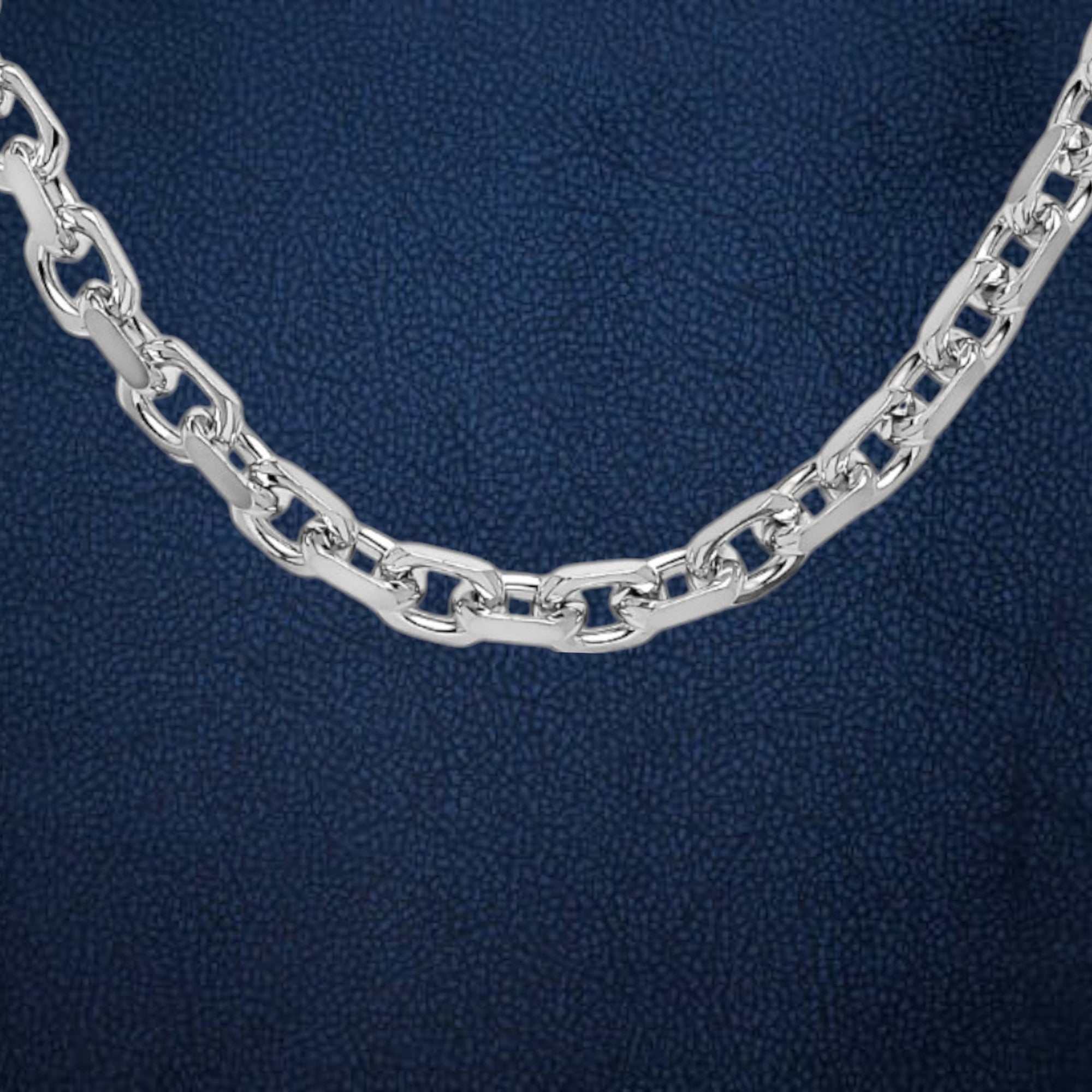 925 Sterling Silver Anchor Chain Necklace – Mens Rolo Chain