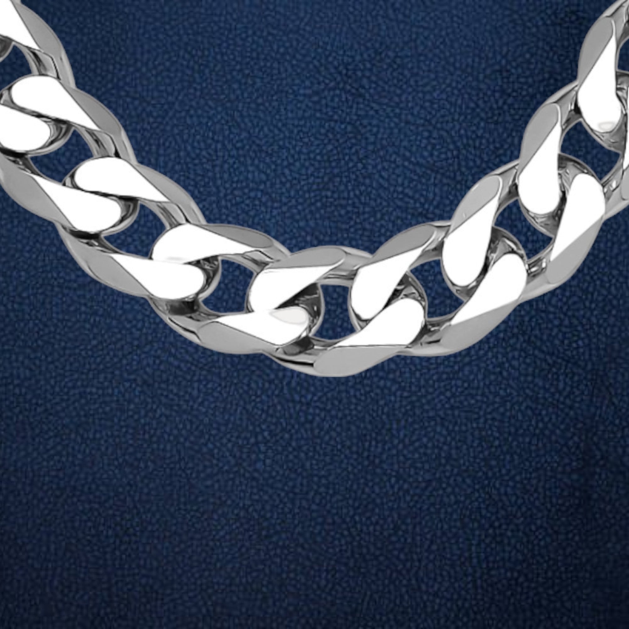 Tuscany Silver Collana Uomo In Argento 925 – Catena Curb Piatta 8 Mm, Lunghezza 51 Cm, Regalo Uomo