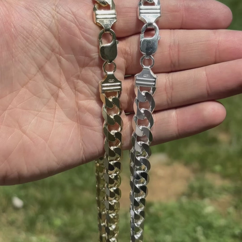 925 Sterling Silver 12mm Curb Chain Necklace – ITALIA Chains