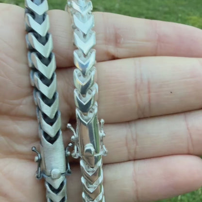 925 Sterling Silver 8mm Box Franco Chain Necklace