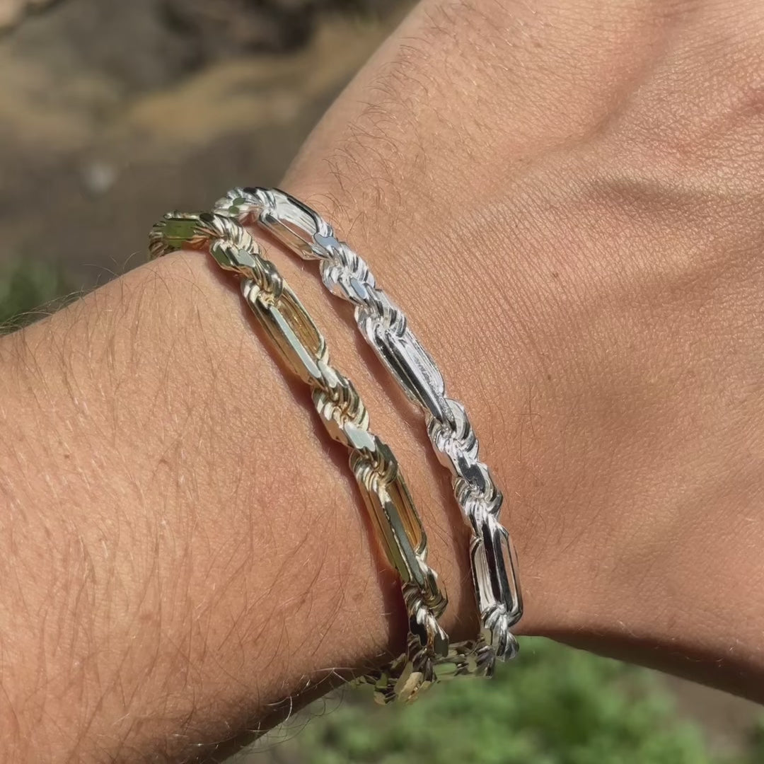 Load video: Handmade Italian 6mm Milano chains. Made In Italy these are great mens chains.