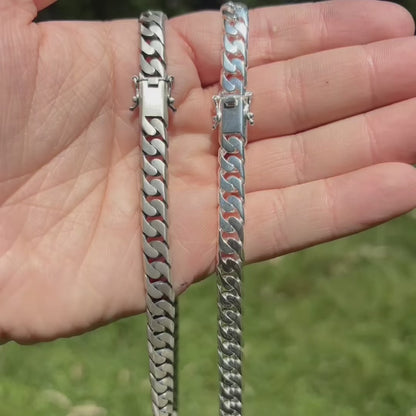 925 Sterling Silver 8mm Modern Miami Cuban Chain Necklace