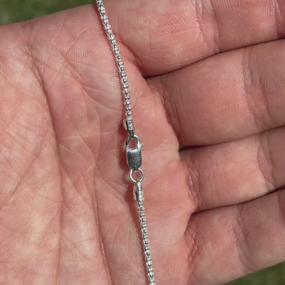 925 Sterling Silver 2mm Popcorn Ice Link Chain Necklace