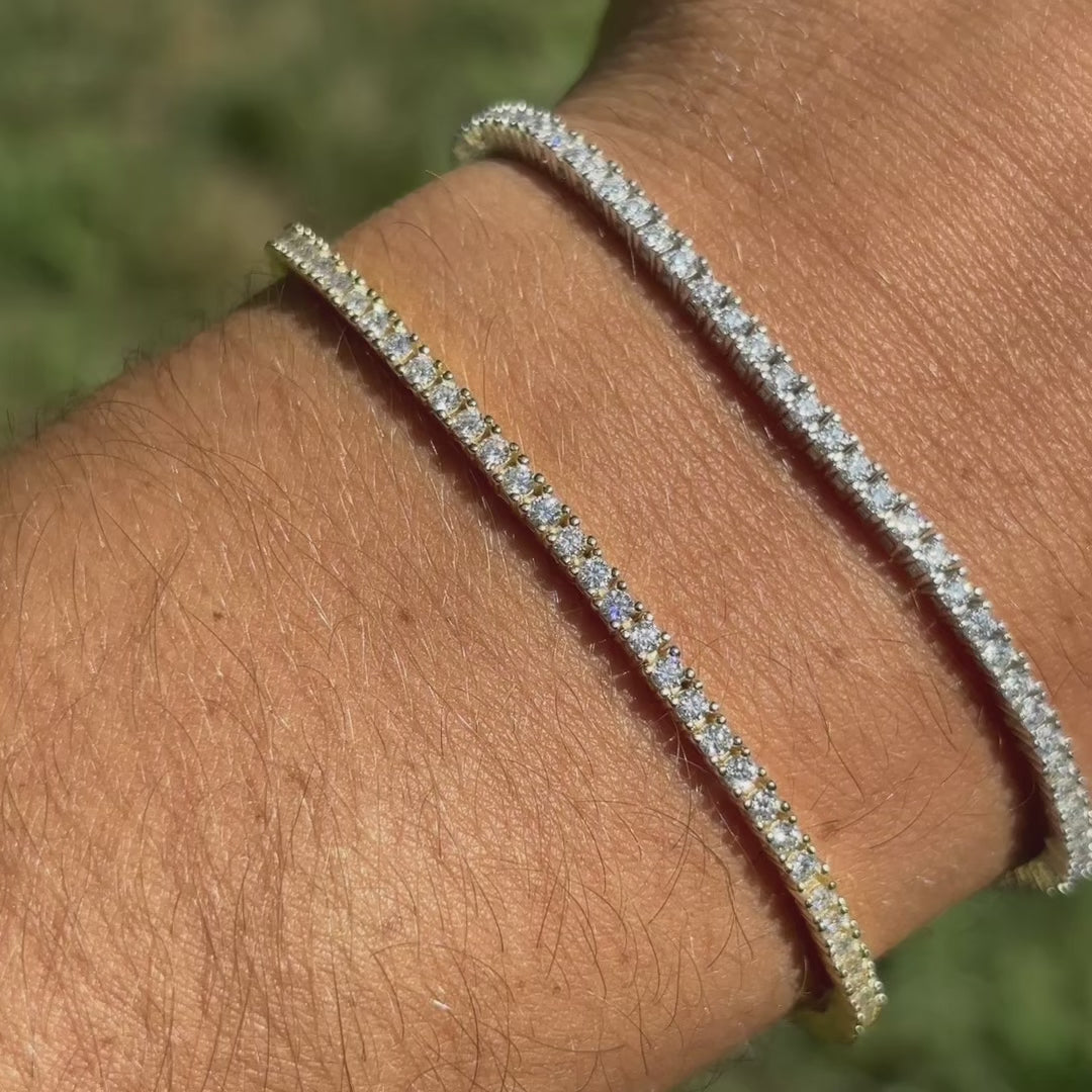 925 Sterling Silver 2mm Tennis Bracelet - CZ Or Moissanite