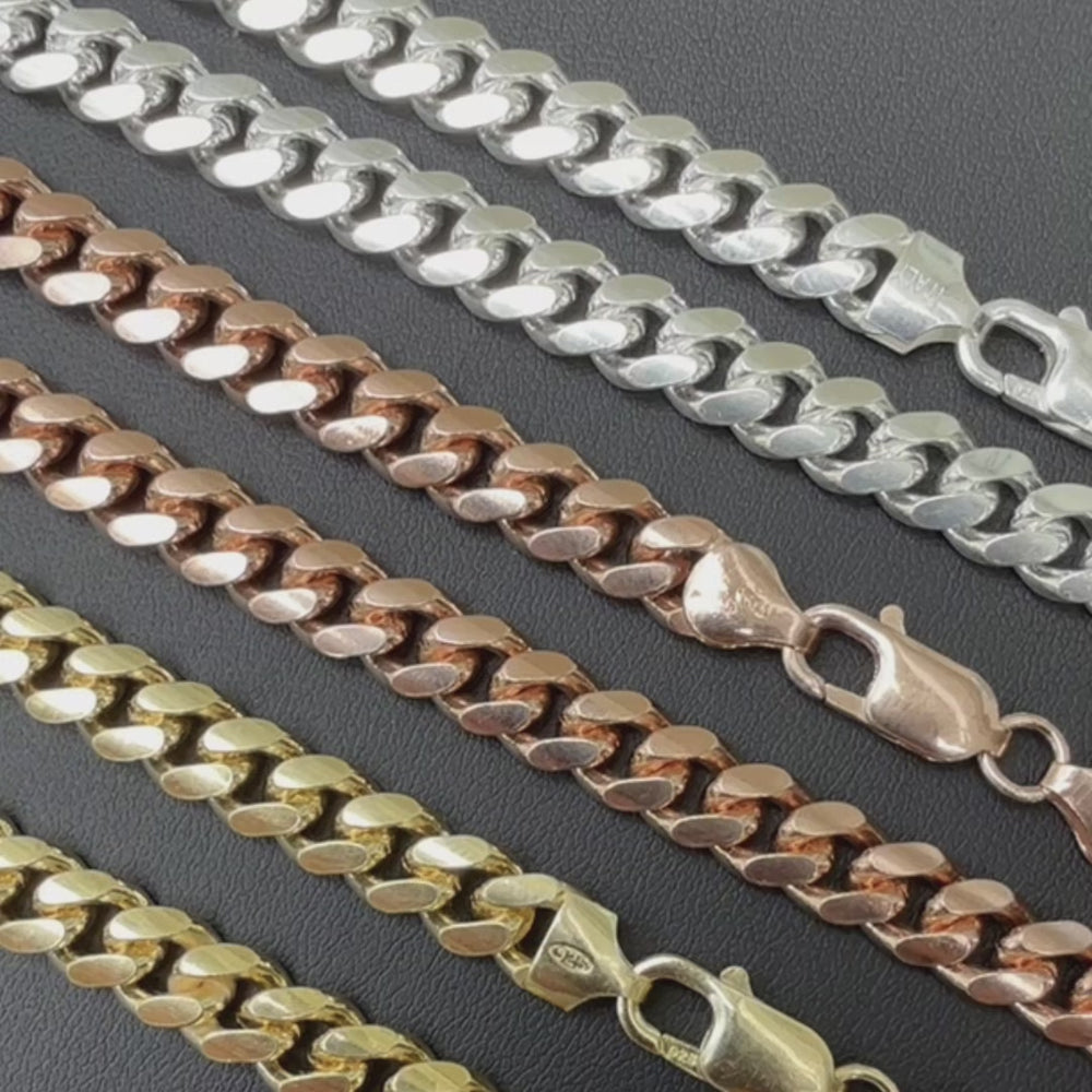 925 Sterling Silver 8mm Miami Cuban Chain Necklace – ITALIA Chains