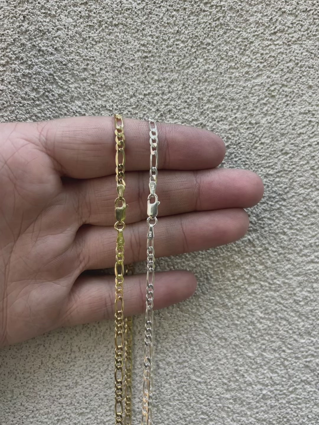 925 Sterling Silver 3mm Figaro Chain Necklace
