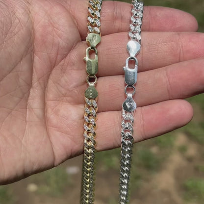 Collier en argent sterling 925 avec chaîne cubaine Miami taille diamant de 7 mm