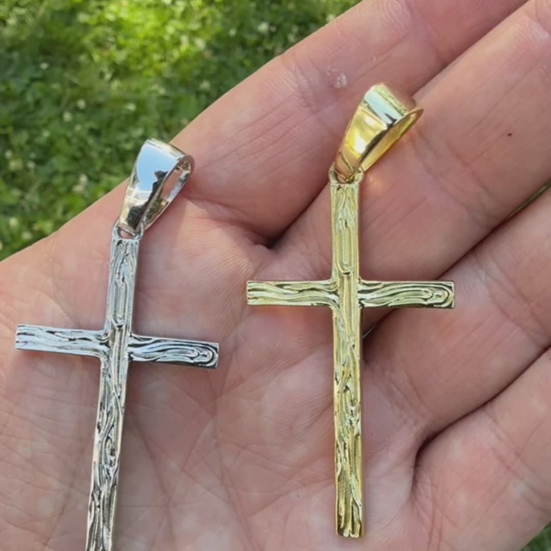 925 Sterling Silver Large Plain Classic Cross Pendant