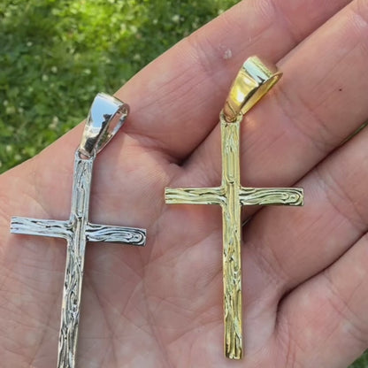 925 Sterling Silver Large Plain Classic Cross Pendant